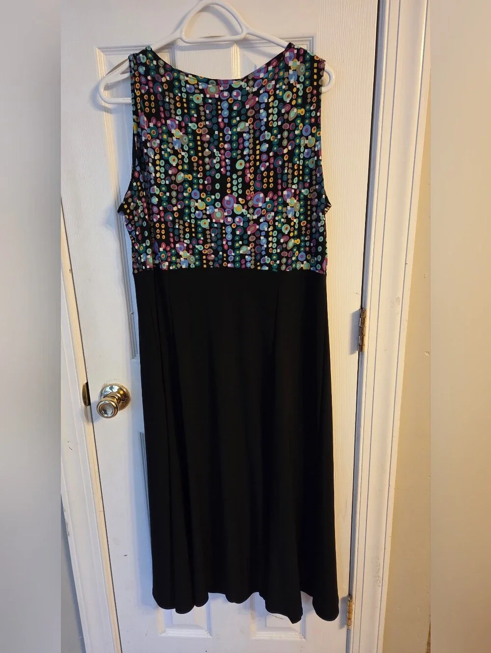 Vintage K Studio Collection Women's 2-Piece Dress Suit Size 18 Black Geo Print